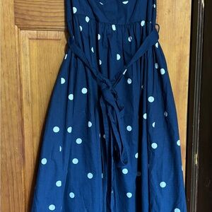 J. Crew Midnight Blue Polka Dot High Low Dress N/W/T